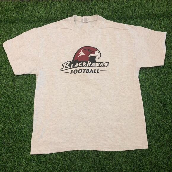 Men’s Grey Blackhawks Football Graphic Number Tee - Picture 1 of 4